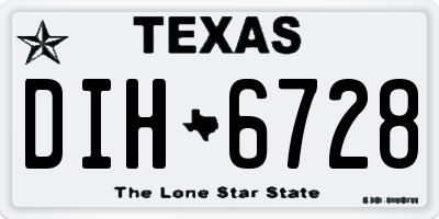 TX license plate DIH6728