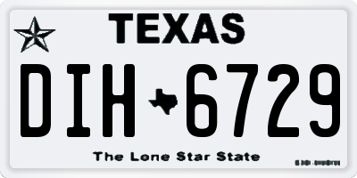 TX license plate DIH6729