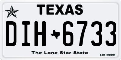 TX license plate DIH6733