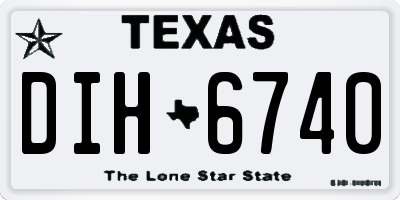 TX license plate DIH6740