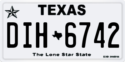 TX license plate DIH6742