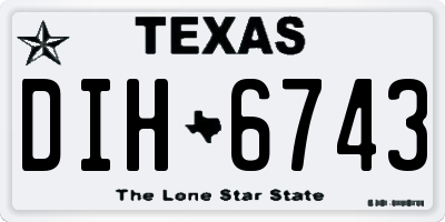 TX license plate DIH6743