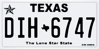 TX license plate DIH6747