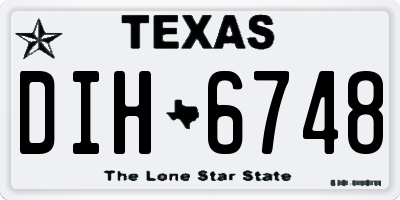 TX license plate DIH6748