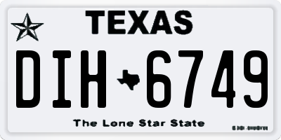 TX license plate DIH6749