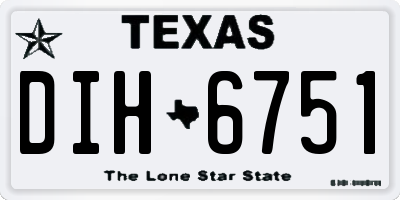 TX license plate DIH6751