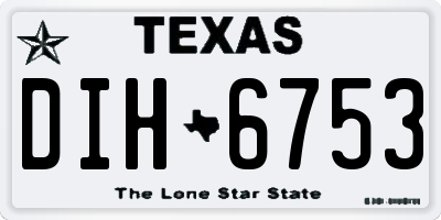 TX license plate DIH6753