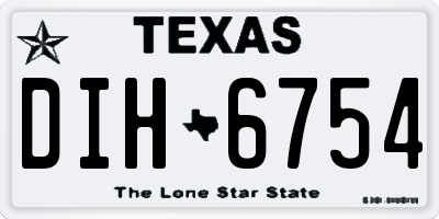 TX license plate DIH6754