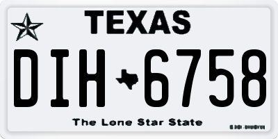 TX license plate DIH6758
