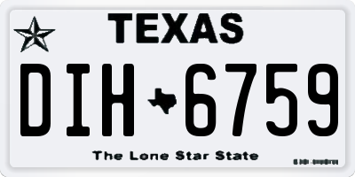 TX license plate DIH6759