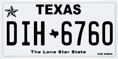 TX license plate DIH6760