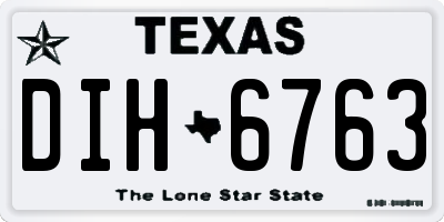 TX license plate DIH6763