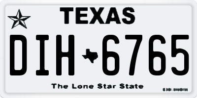 TX license plate DIH6765