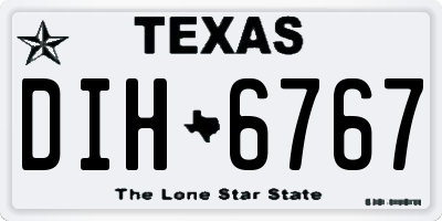 TX license plate DIH6767