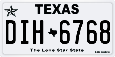 TX license plate DIH6768