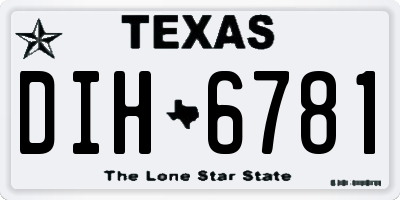 TX license plate DIH6781