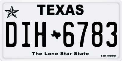 TX license plate DIH6783