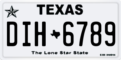 TX license plate DIH6789