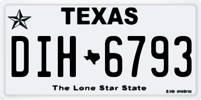 TX license plate DIH6793