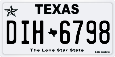 TX license plate DIH6798