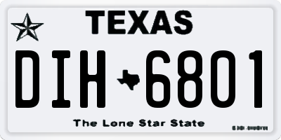 TX license plate DIH6801