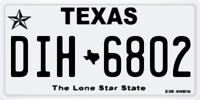 TX license plate DIH6802
