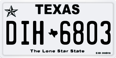 TX license plate DIH6803