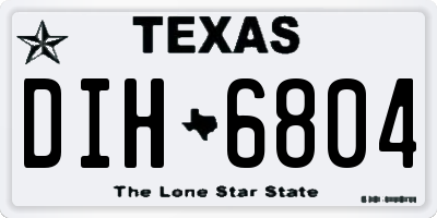 TX license plate DIH6804