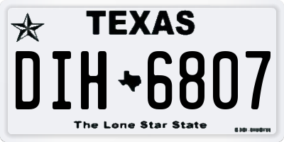 TX license plate DIH6807