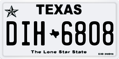 TX license plate DIH6808