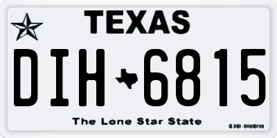 TX license plate DIH6815