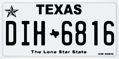 TX license plate DIH6816