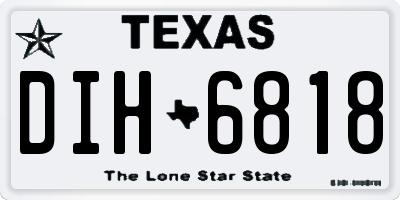 TX license plate DIH6818
