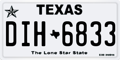 TX license plate DIH6833
