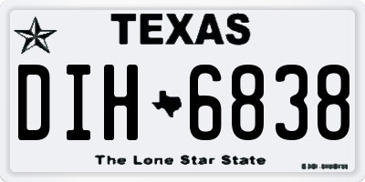 TX license plate DIH6838