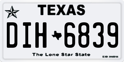 TX license plate DIH6839