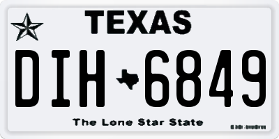 TX license plate DIH6849