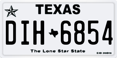 TX license plate DIH6854