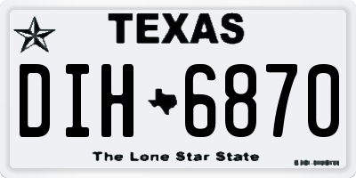 TX license plate DIH6870