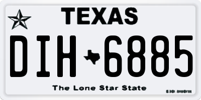 TX license plate DIH6885