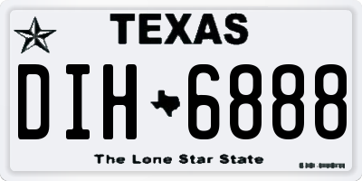 TX license plate DIH6888