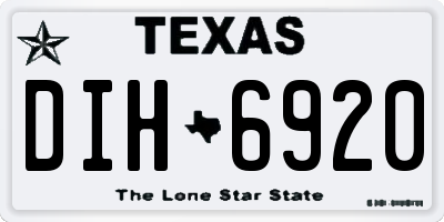 TX license plate DIH6920