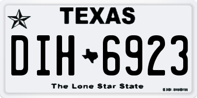 TX license plate DIH6923