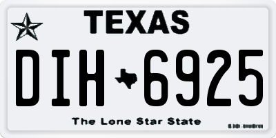 TX license plate DIH6925