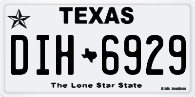 TX license plate DIH6929