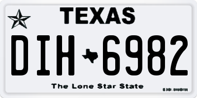 TX license plate DIH6982