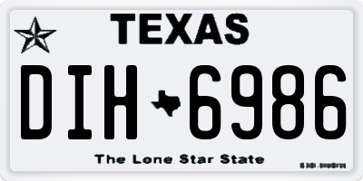 TX license plate DIH6986
