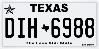 TX license plate DIH6988