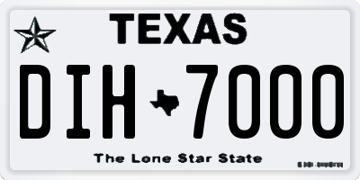 TX license plate DIH7000