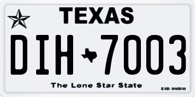 TX license plate DIH7003
